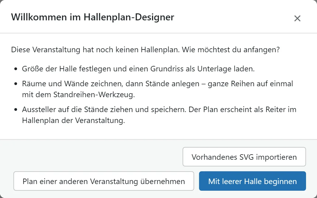 Der erste Start einer Veranstaltung ohne Plan.